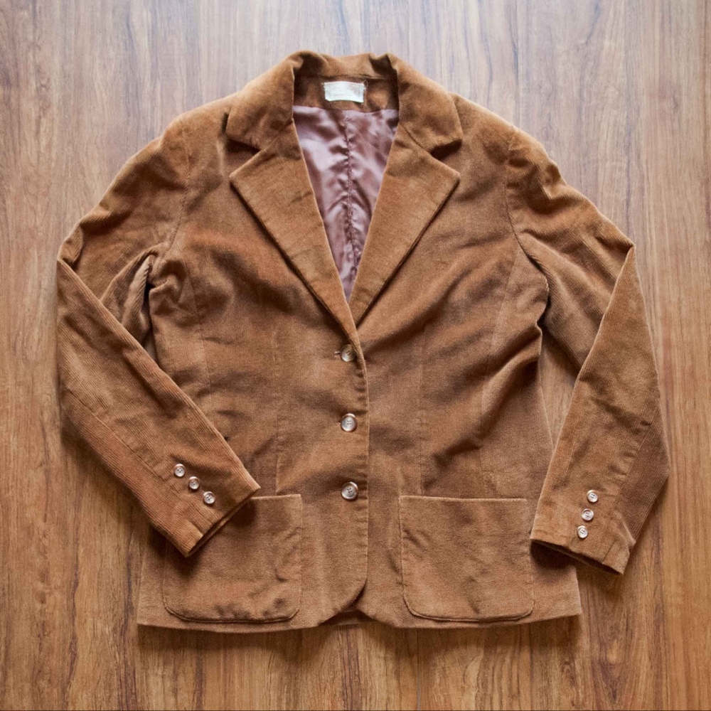 Vintage Handmade Caramel Corduroy Blazer